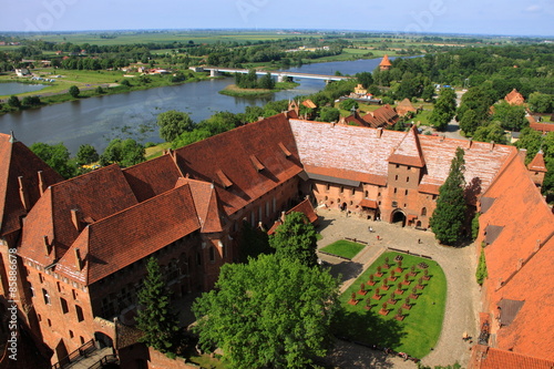 Naklejka wieża architektura zamek pomorskie