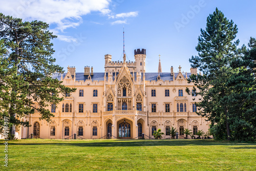 Naklejka Lednice Castle at Sunset, Back View