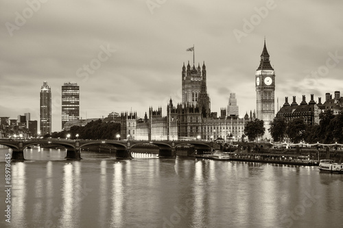 Naklejka europa widok bigben most westminster