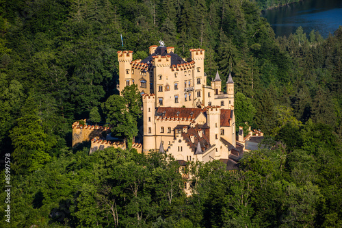 Naklejka europa zamek panorama alpy góra