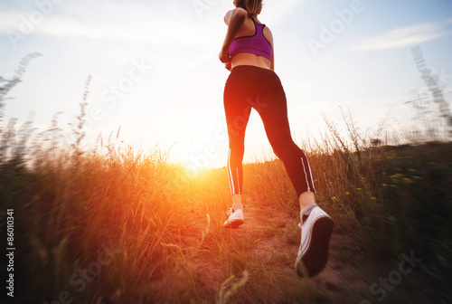 Naklejka park lekkoatletka natura las jogging