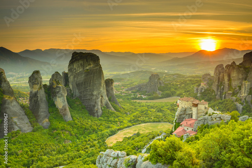 Naklejka krajobraz wieś kościół panorama pejzaż