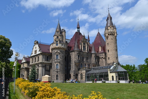 Fotoroleta zamek pałac wieża architektura ogród