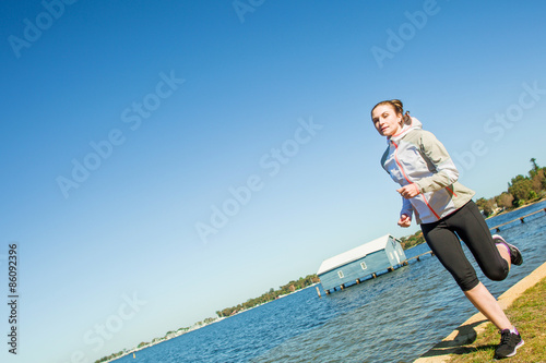 Plakat sportowy lekkoatletka jogging piękny