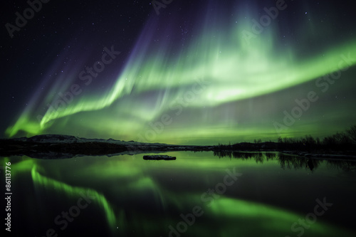 Naklejka islandia niebo europa noc