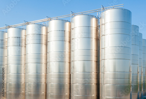 Obraz na płótnie Stainless steel tanks for wine