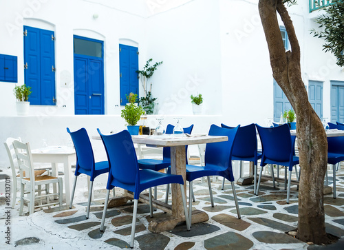 Naklejka architektura mykonos morze