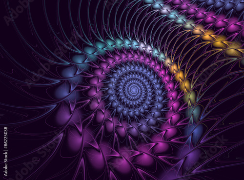 Fotoroleta łuk spirala fraktal poświata