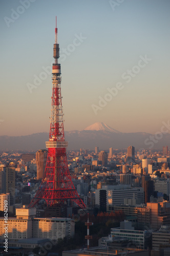 Obraz na płótnie fuji tokio tokyo tower 