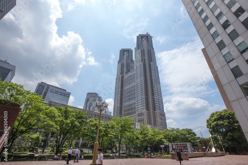 Naklejka krajobraz park błękitne niebo japonia tokio