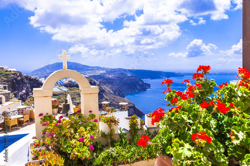 Naklejka santorini sztuka stary miasto