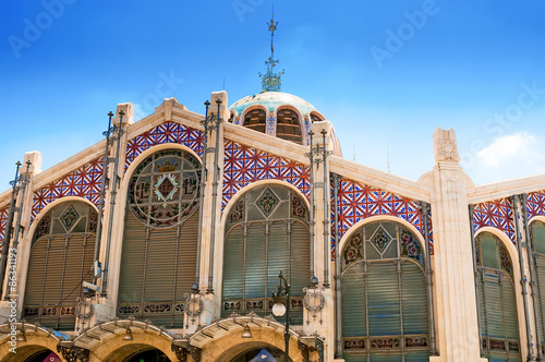 Plakat Hall of Central Market in Valencia, Spain. One of the oldest Eur