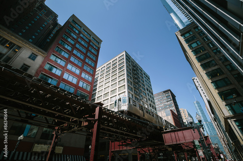 Obraz na płótnie Train in downtown Chicago