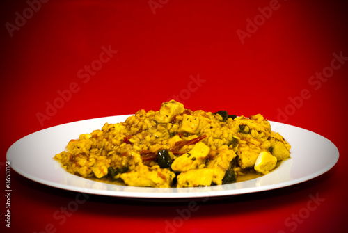 Plakat Dish of chicken with rice