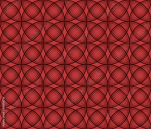 Fotoroleta seamless texture: black circles on a red background