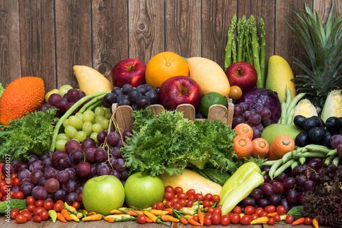 Naklejka jedzenie zdrowy cytrus rynek warzywo
