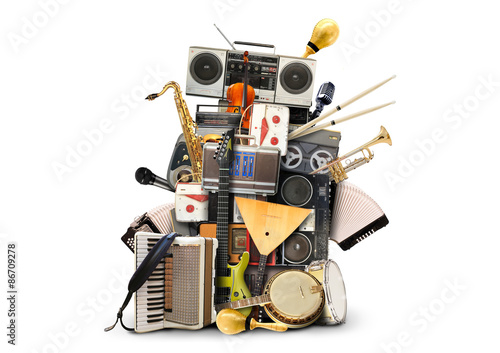 Obraz na płótnie flet robot muzyka