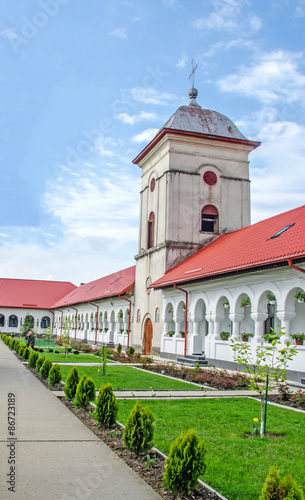 Naklejka klasztor antyczny architektura rumunia