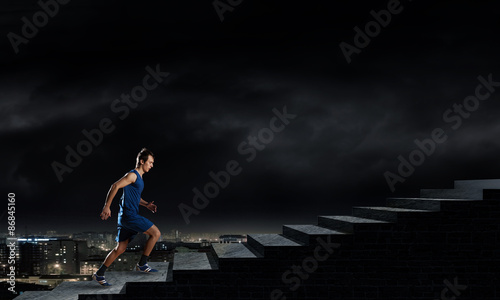 Fototapeta sprinter zdrowy ruch jogging przystojny