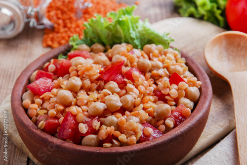 Naklejka chickpea dish orange lentil and tomato