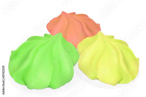 Fotoroleta Set of three bright, delicious meringue. Illustration contains gradient meshes.