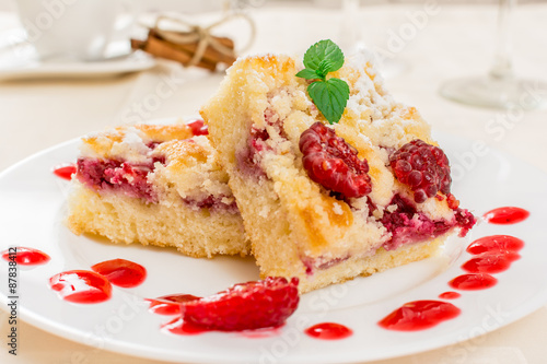 Fotoroleta Raspberr dessert