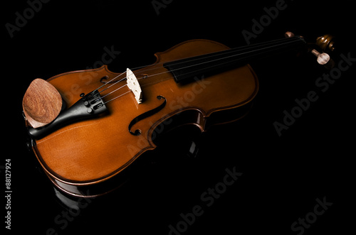 Naklejka skrzypce stary vintage muzyka drewniany