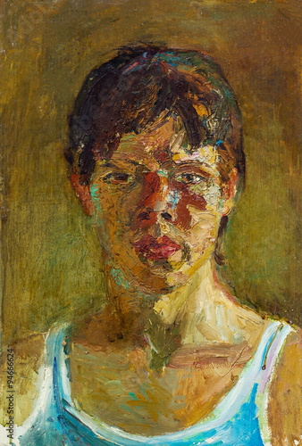 Naklejka sztuka olej portret kobieta obraz