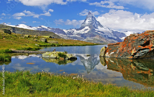 Plakat matterhorn krajobraz lato panorama