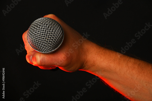Plakat śpiew zabawa gwiazda mikrofon pop