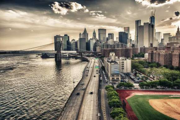 Fototapeta Widok na Nowy Jork i Brooklyn Bridge