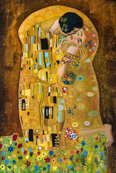 Naklejka Gustav Klimt - Pocałunek